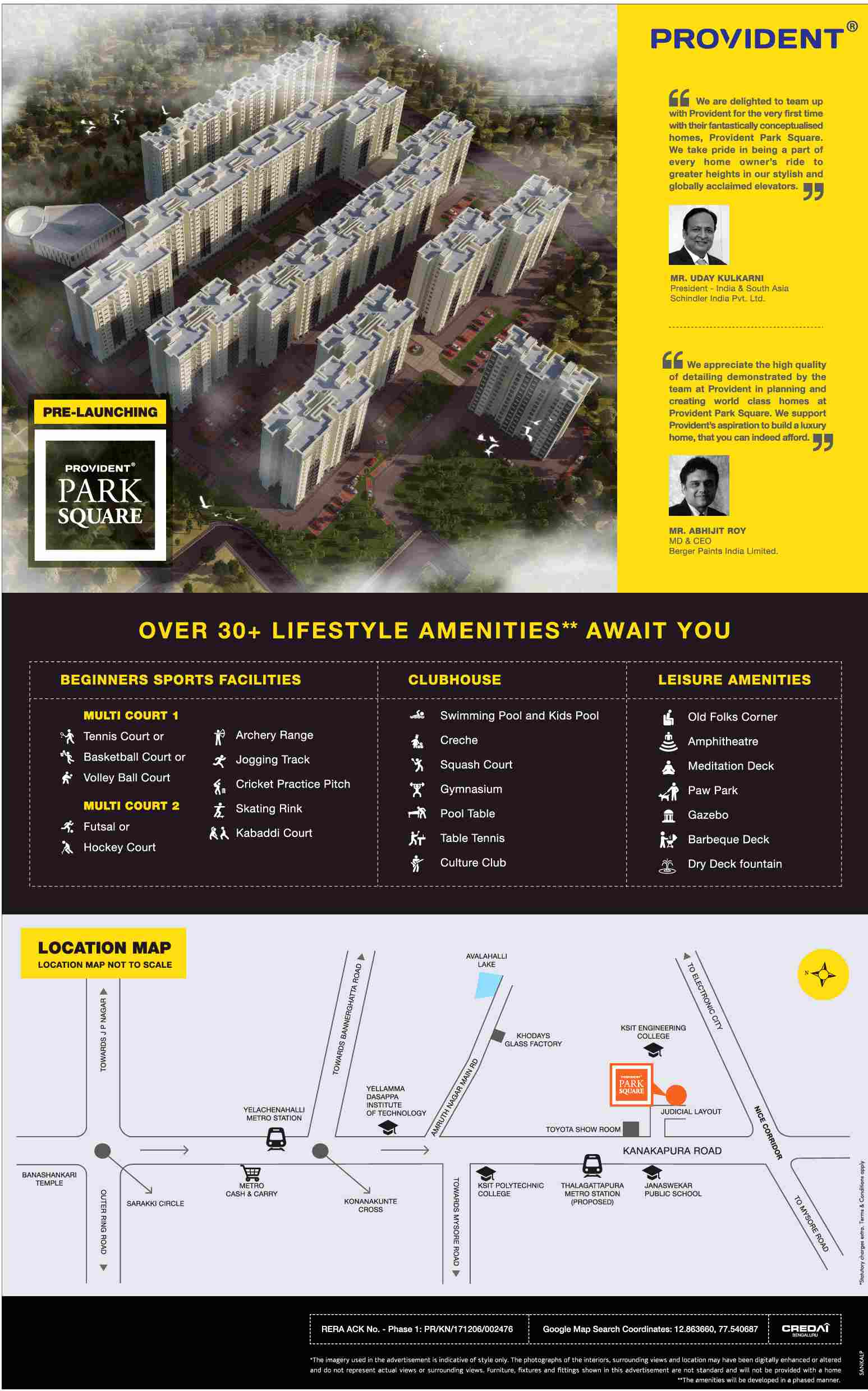 Over 30+ lifestyle amenities awaits you at Provident Park Square in Bangalore